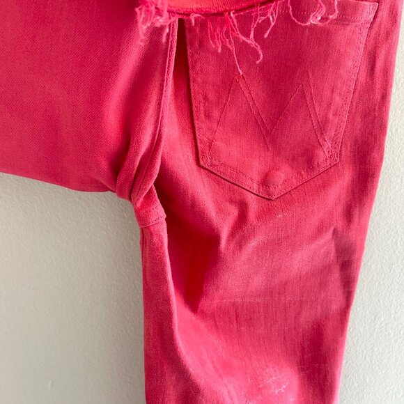 Mother The Hustler Ankle Fray Jeans Size 28 Never A Dull Moment New Years Red - Picture 8 of 14